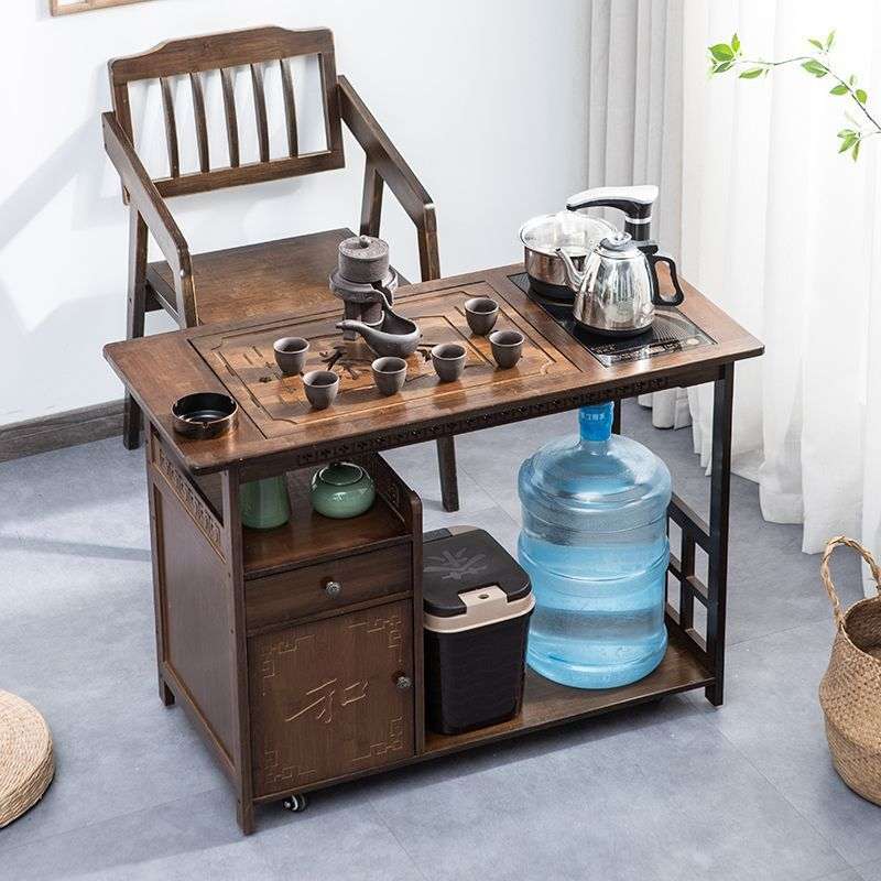 小型家用茶台阳台茶车茶盘烧水壶一体茶几客厅沙发边几可移动茶桌