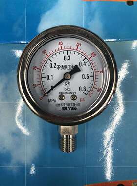 不锈钢耐震压力表YNBF60 1 1.6 2.5 4 6 MPA杭州东亚牌 2分牙