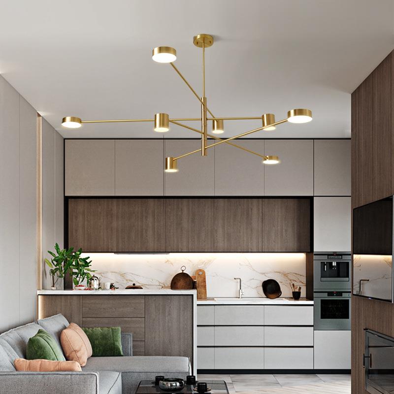 北欧灯具客厅灯现代简约分子灯大气家用餐厅卧室全铜轻奢风格吊灯
