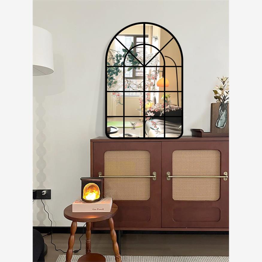 ā中古风客厅镜面装饰画法式复古玄关桌面摆画创意镜子小众艺术挂