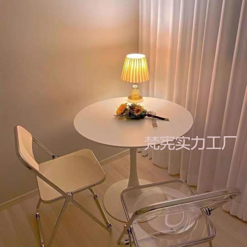 小圆桌郁金香餐桌接待洽谈会客桌椅家用阳台卧室床边茶几工厂直发