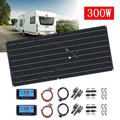 300W 40A 4PCS 家用太阳能电池板 柔性太阳能电池板组件 带控制器