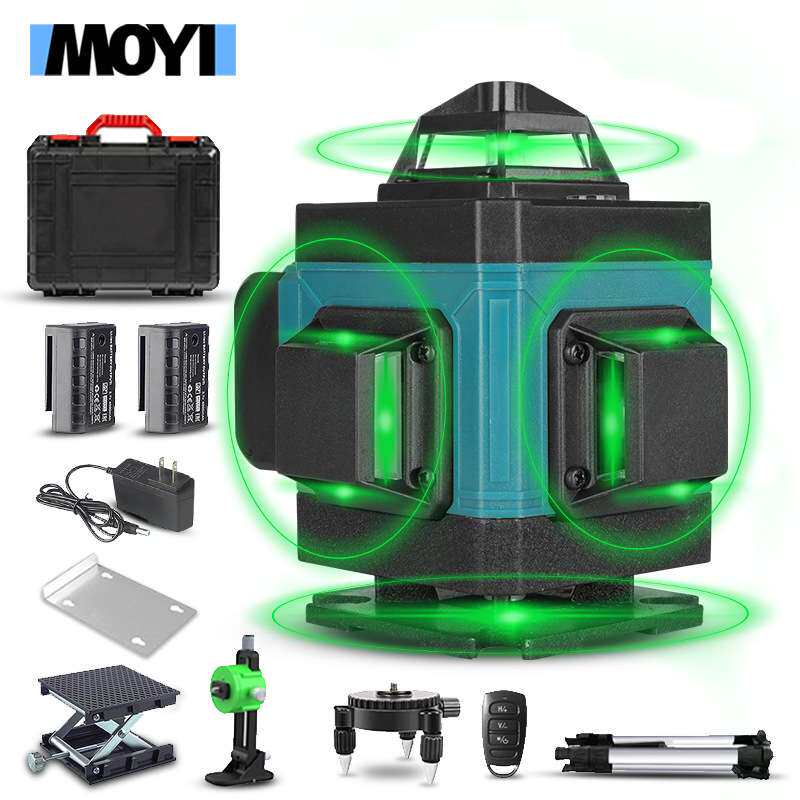 水平仪12线16线4D绿光水平仪高精度自动打线铺地砖贴地 仪贴墙仪