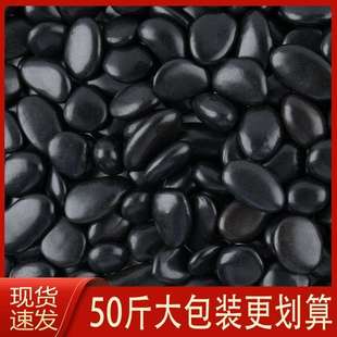 地黑色黑50花园庭院铺路石头造景石子装饰鹅卵石黑铺斤园林雨花石