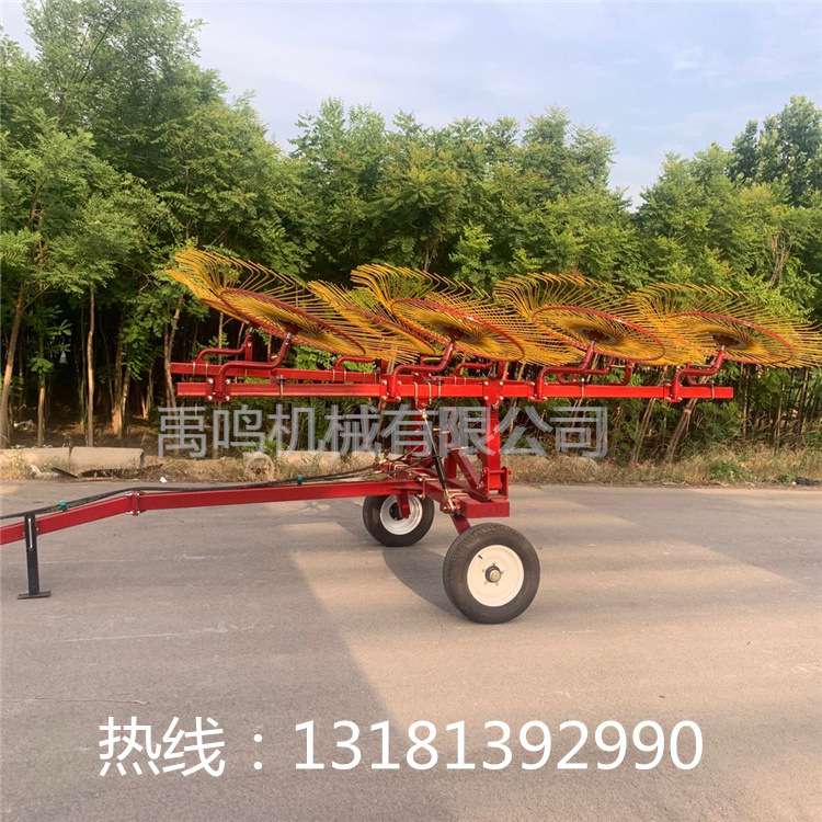 圆盘搂草机四轮车带农用搂草机 指盘式搂草机 4盘圆盘搂草机