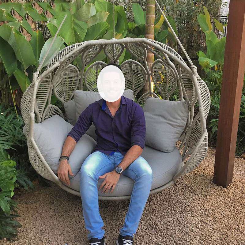 吊篮庭院阳台吊椅家用室内荡秋千网红鸟巢双人绳编吊床懒人摇篮椅