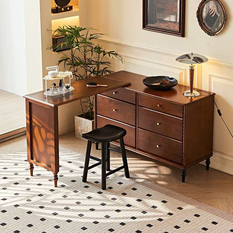 法式复古实木斗柜化妆台中古风家用床边可伸缩多功能收纳化妆桌子,玩具/童车/益智/积木/模型,遥控车升级件/零配件,淘宝优惠券,粉丝福利购,淘宝优惠卷