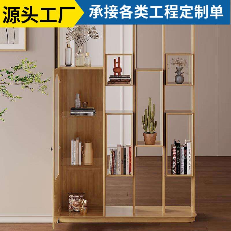 北欧实木门厅柜客厅隔断柜玄关柜现代简约入户间厅柜酒柜收纳柜子
