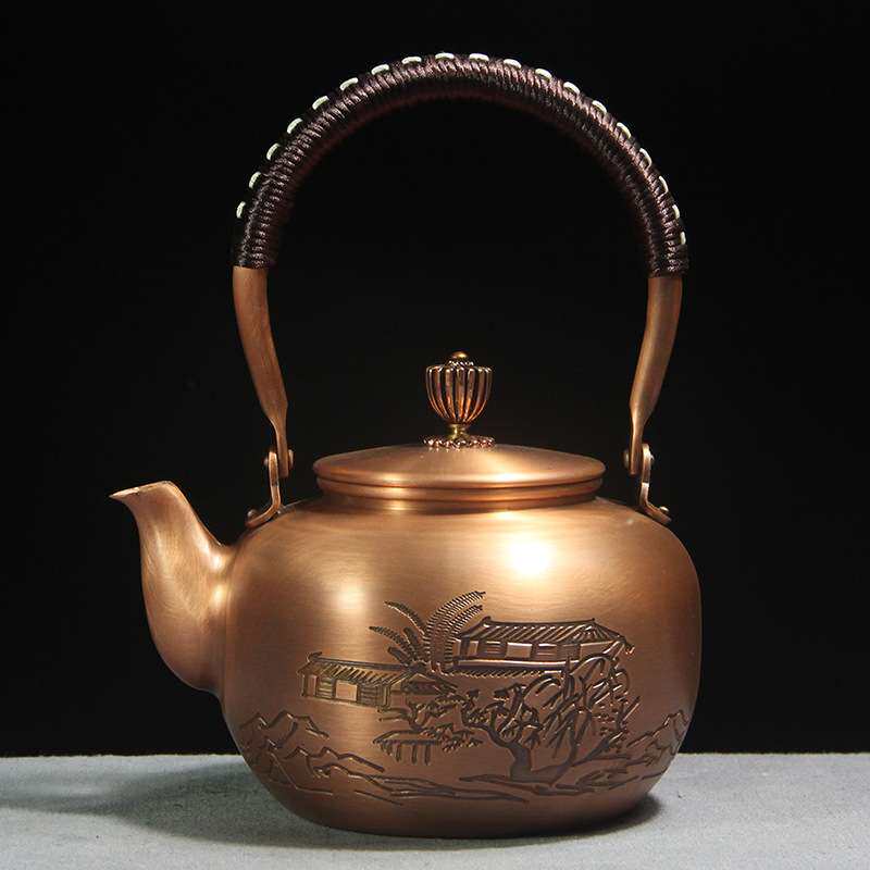 紫铜壶纯铜壶烧水壶茶具手工铜壶煮茶壶养生壶泡茶壶茶具茶室摆件