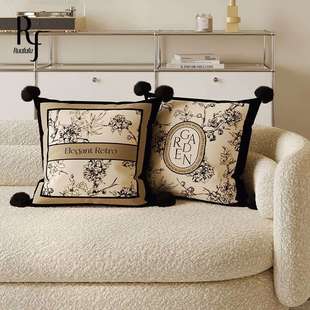 南国疏影抱枕沙发客厅卧室床头办公室靠背垫方形靠枕可拆卸抱枕套