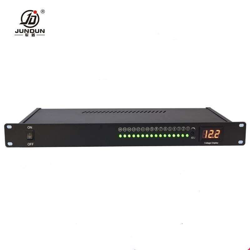 19寸1U机架式电源400W16路拾音器供电数显电压可调安防监控电源