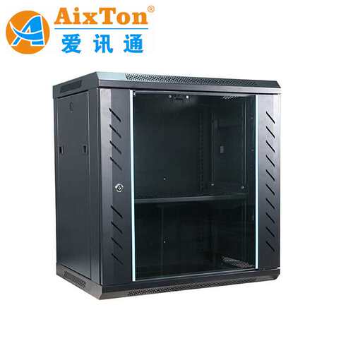 15U壁挂式机柜 黑色780mm服务机柜 壁挂式网络机柜