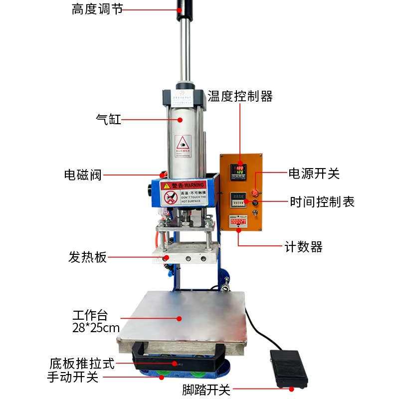 气动自动卷纸烫金机家具沙发木头铜模布料转印名片热压烙印请柬纸