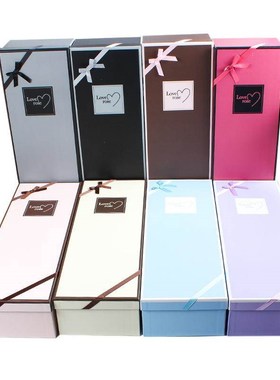 挚爱之心套二长方形花盒s情人节鲜花包装盒黑色玫瑰花礼品盒花束