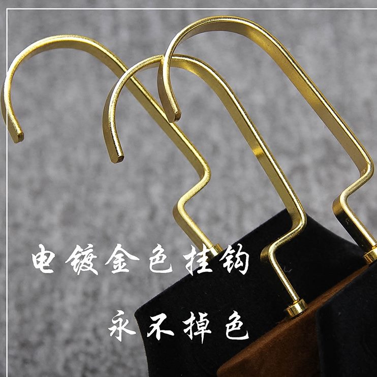 衣架绒植女士植衣架防滑绒绒布衣架黑色无痕衣架植植绒定制衣架