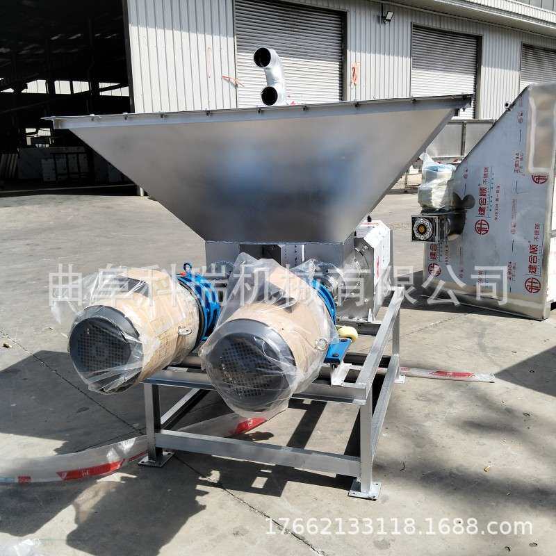 双连头餐厅泔水螺旋挤压机 科瑞厂家 猪粪牛粪鸡粪干湿分离机