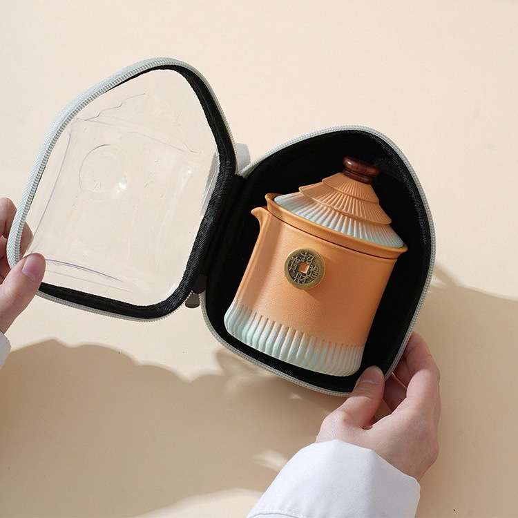 2025年创意故宫文创一壶三杯旅行套装户外露营便携泡茶茶具快客杯