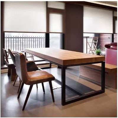 实木铁艺餐桌咖啡桌茶餐厅桌子办公休闲桌椅洽谈桌子理发店长方桌
