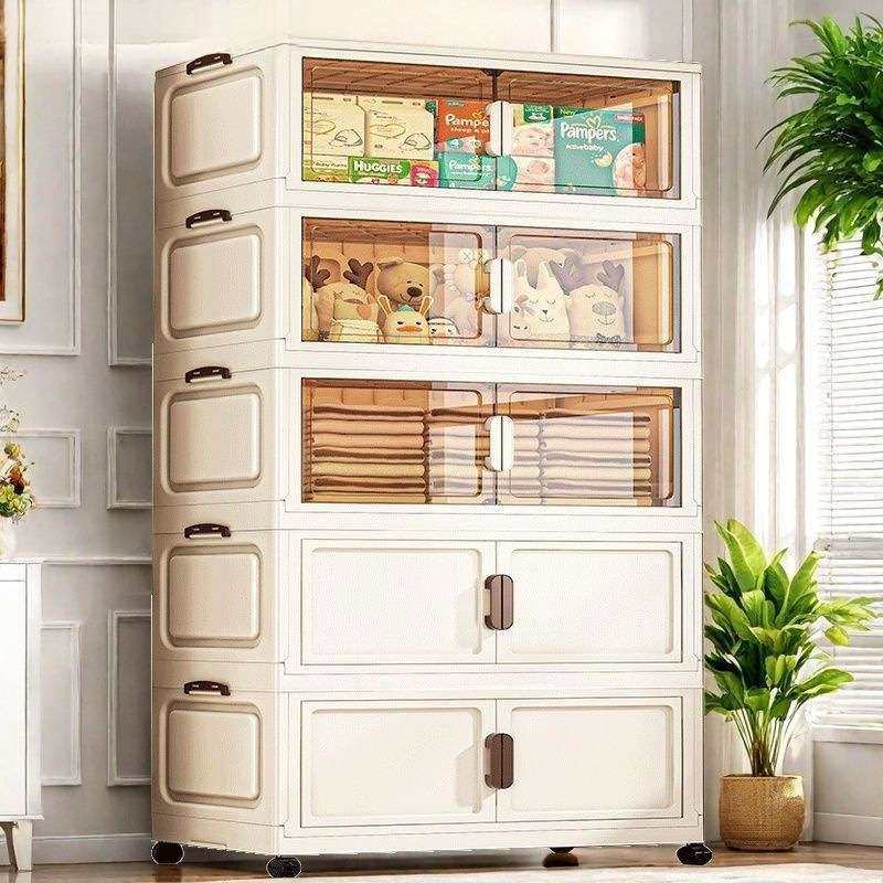 收纳防尘柜子折叠式简易组装多层塑料收纳柜透明家用客厅杂物柜储,玩具/童车/益智/积木/模型,遥控车升级件/零配件,淘宝优惠券,粉丝福利购,淘宝优惠卷