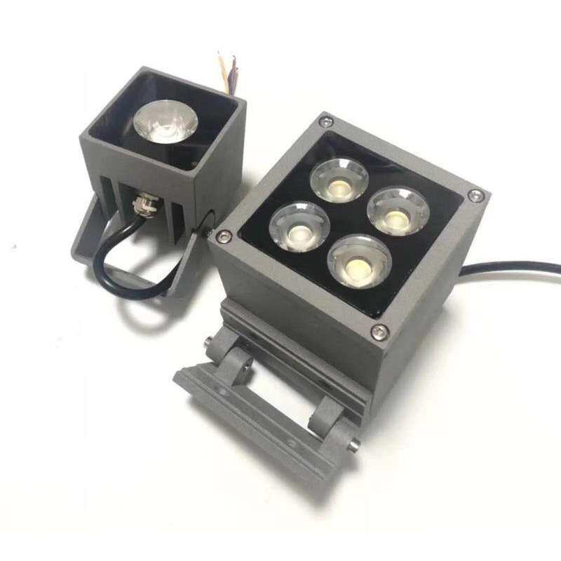 户外墙体柱子亮化投光灯 方形压铸铝合金射灯 LED窄光束泛光灯3W