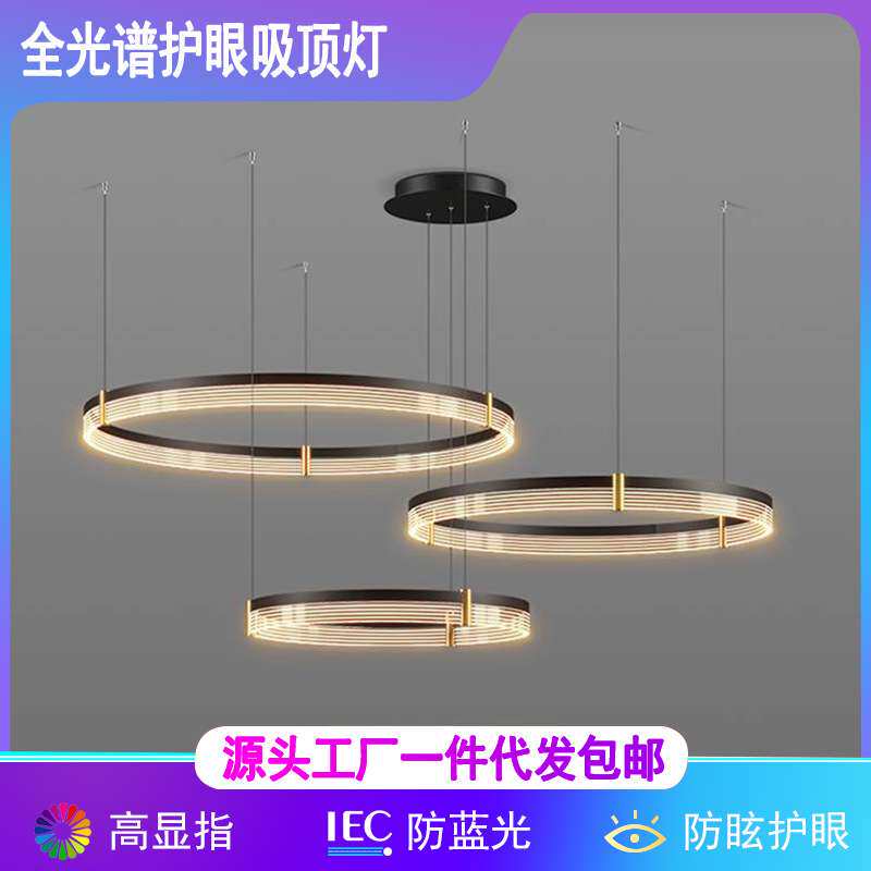 外贸代发极意式轻奢客厅吊灯多圆圈组合led灯创意餐厅客厅大灯具