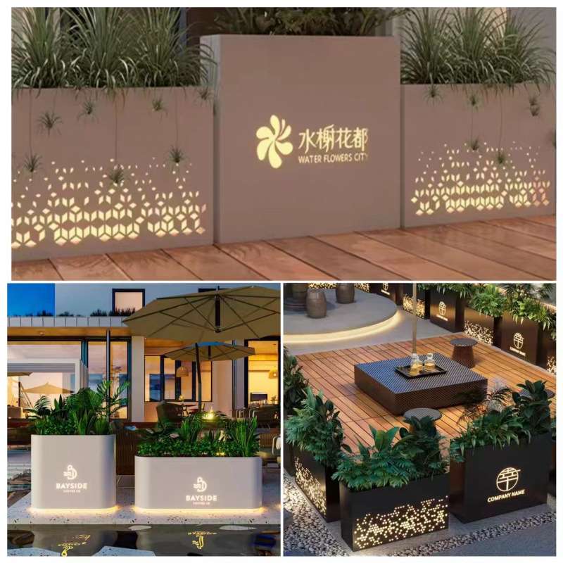 户外座椅座凳卡座花箱组合铁艺广场商业街休息凳景观花池商场