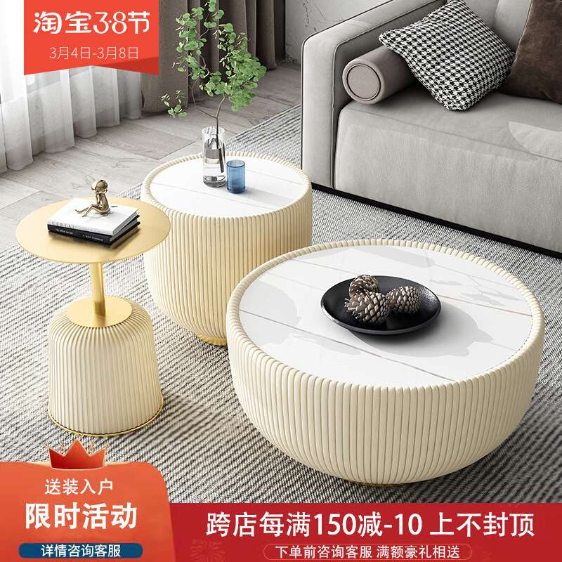 现代轻奢沙发圆角几港式样板房不锈钢小茶几桌后现代边几茶几