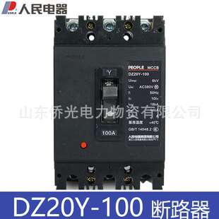 人民电器DZ20Y-100塑料外壳式断路器空气开关100A DZ20Y-225