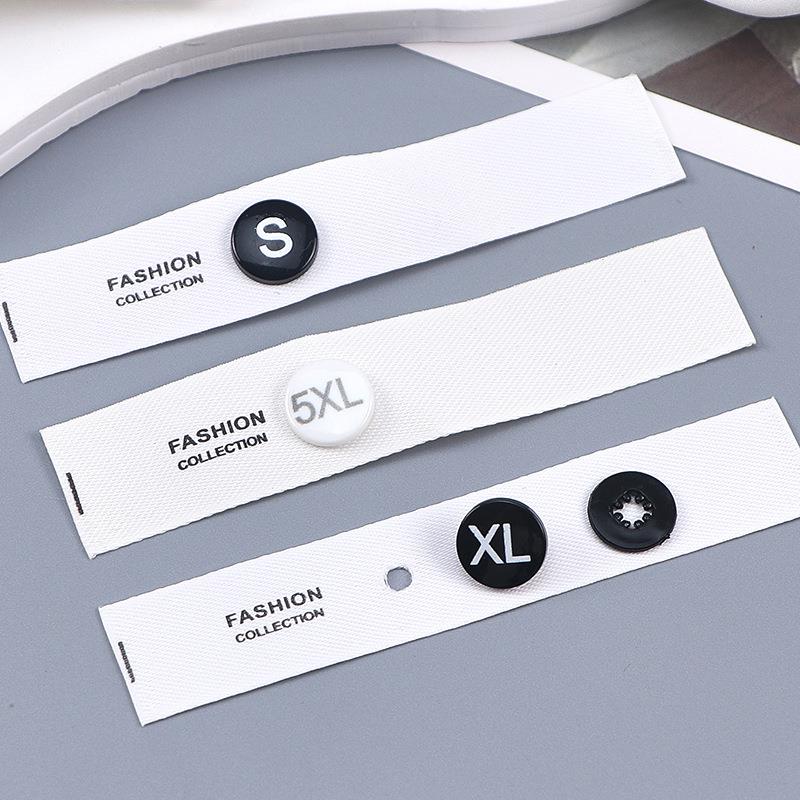 厂家圆形尺码扣塑料领标尺码标通用印唛码扣可拆卸服装尺X20