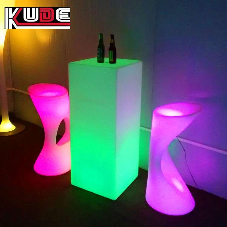 七彩LED发光吧台 led酒吧家具滚塑家具 发光吧台椅家具跨境