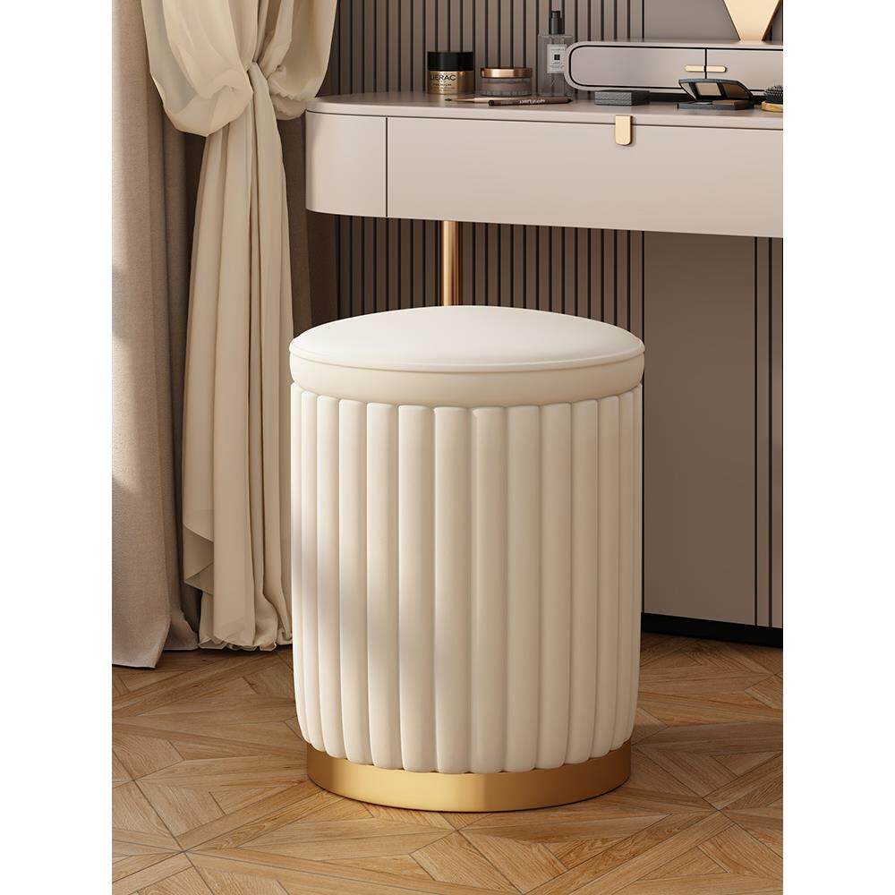 化妆凳女生主卧室梳妆台椅子家用轻奢高级感衣帽间美甲奶油风凳子