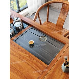 大理石茶盘嵌入式茶台石板定制茶台中间漏水板盖板镶嵌式石盘托盘