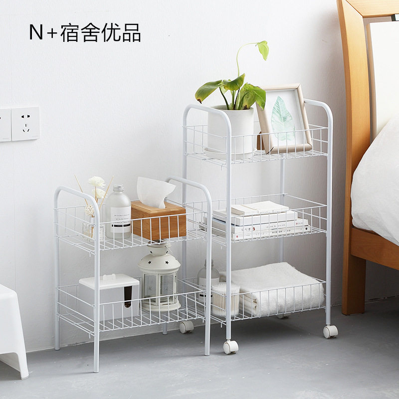 N家多层置物架可移动书架收纳架落地角架家用卧室客厅储物架