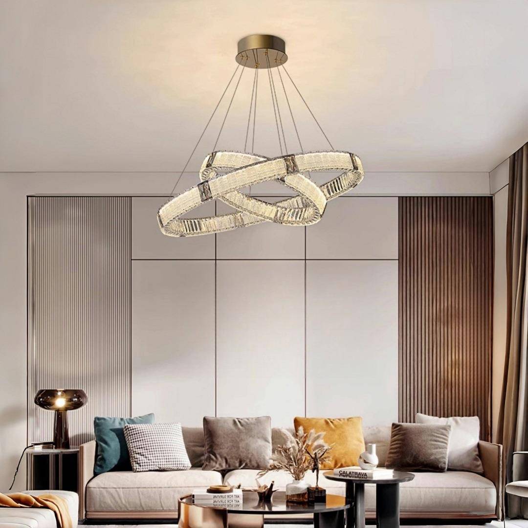 别墅复式楼大吊灯轻奢琉璃水晶灯客厅挑空跃层楼梯灯中山家装灯饰