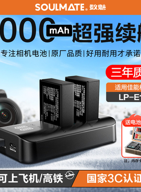 【国家3C认证】数魅LP-E17相机电池适用佳能R50 R8 R1 m6mark2 R10 RP 200D二代750D 760D 800D充电器lpe17