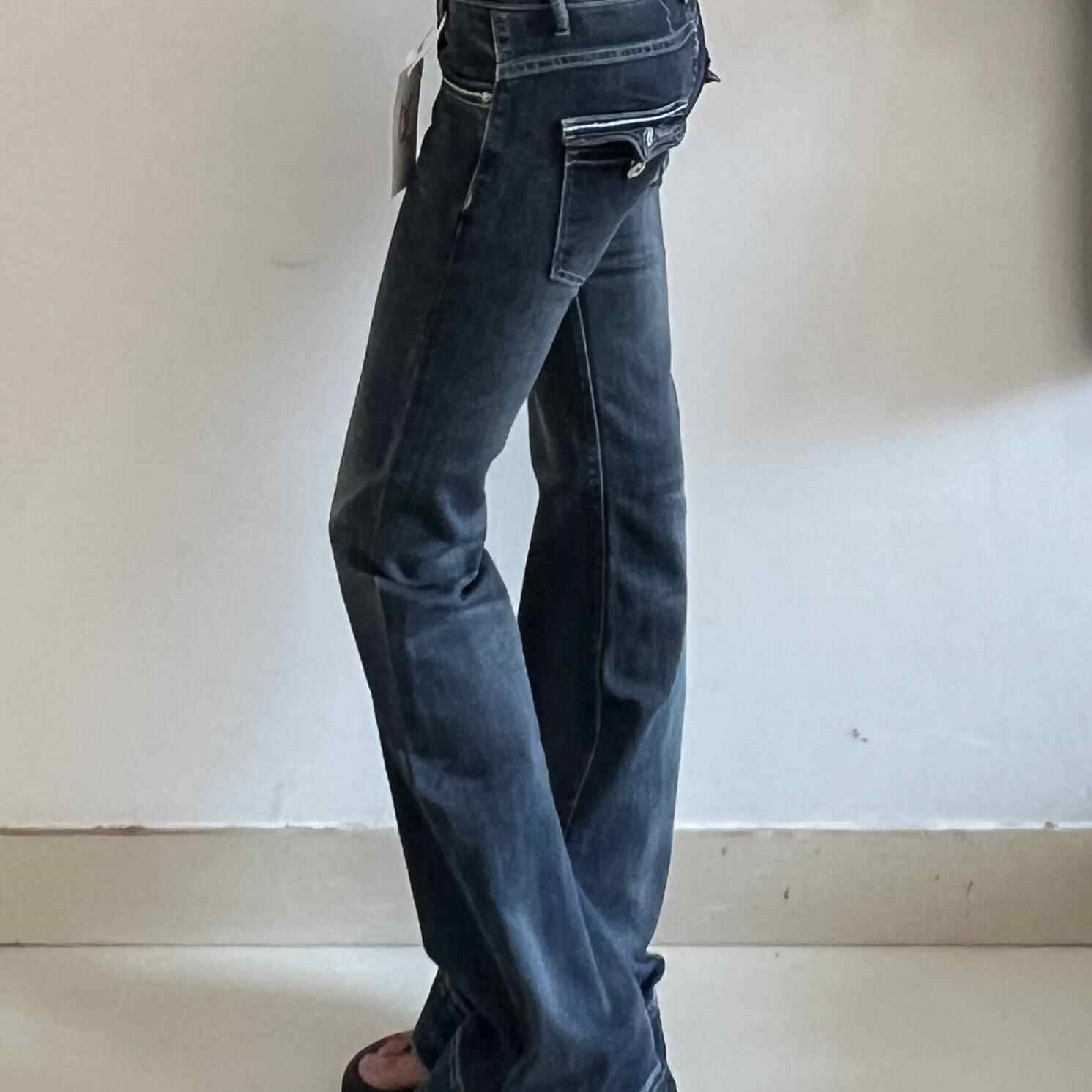 易梦玲同款低腰牛仔裤