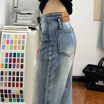 美式复古微喇牛仔裤女2025年秋季