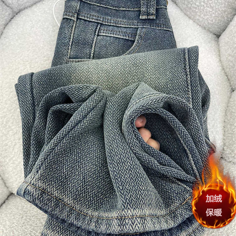 星空纹麦穗牛仔裤女秋冬款胖妹妹mm梨形身材高腰遮胯显瘦阔腿长裤,女装/女士精品,牛仔裤,淘宝优惠券,粉丝福利购,淘宝优惠卷