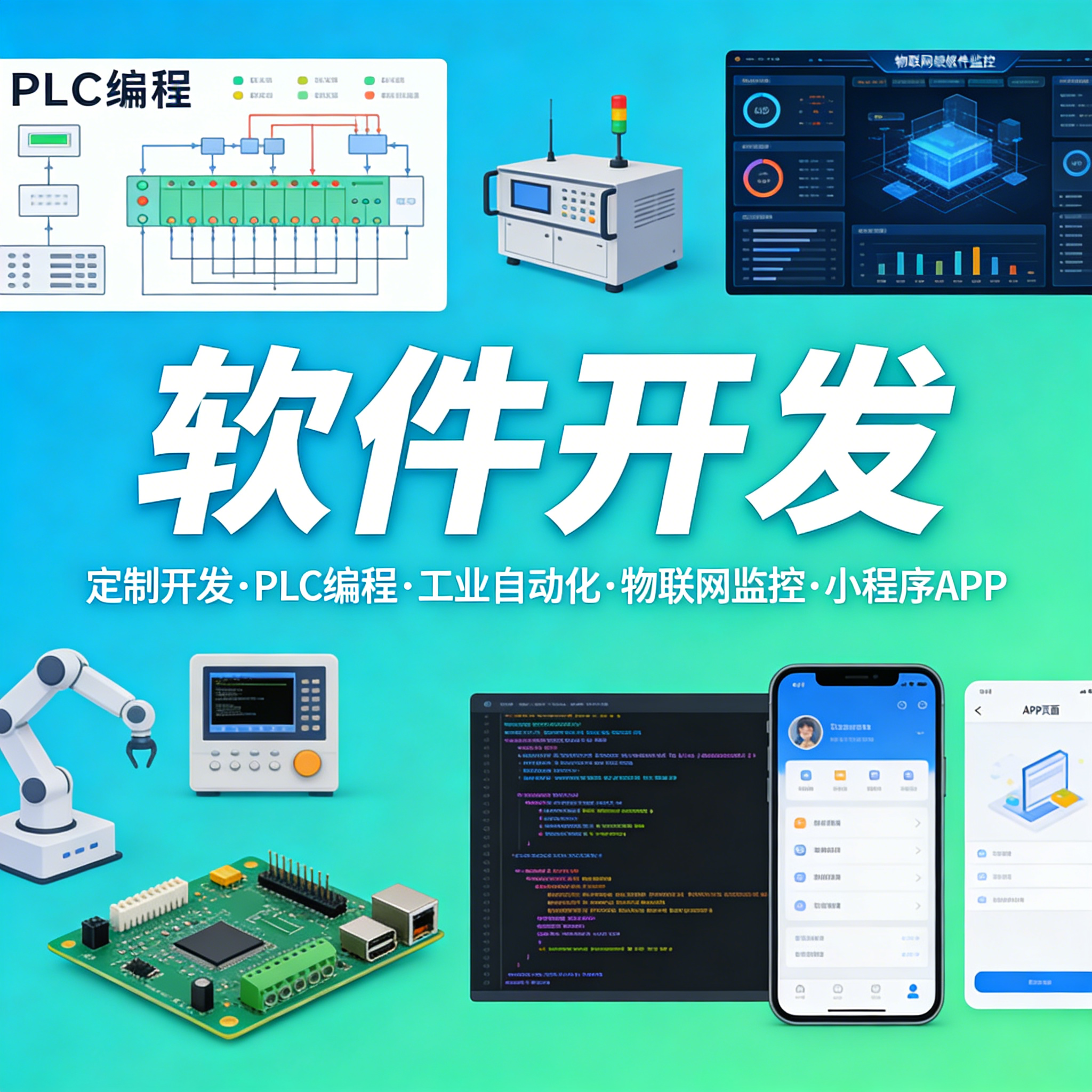 物联网监控系统开发 PLC 程序编写 工业自动化 小程序APP源码定制