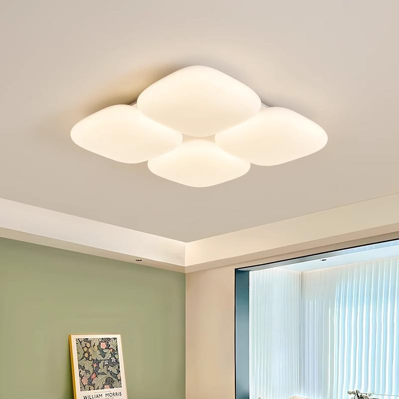 卧室灯吸顶灯现代简约奶油风创意方块主卧室灯温馨房间灯具E