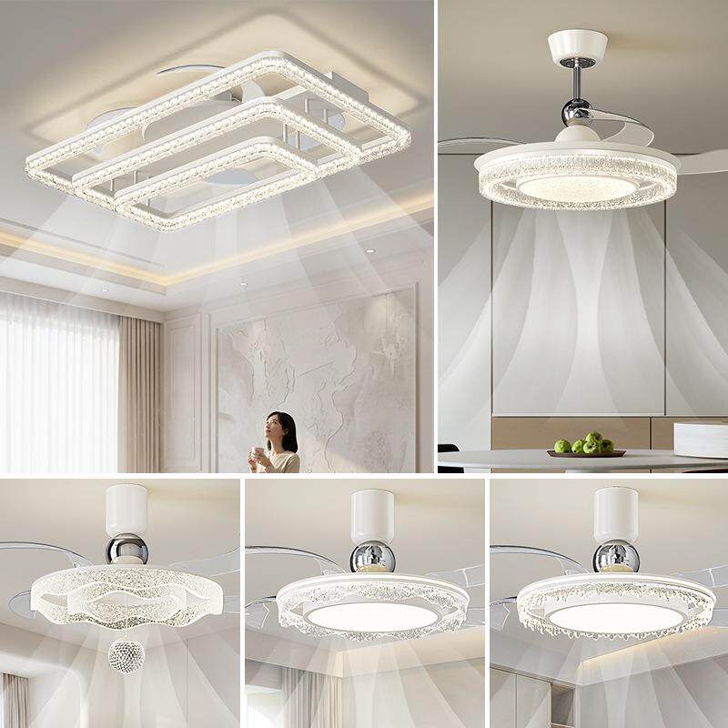 轻奢意式风扇灯2025新款客厅吸顶灯风扇灯护眼主卧房间餐厅卧室灯