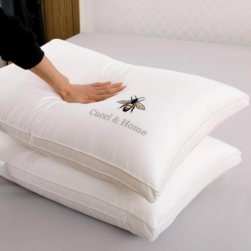 60支A类全棉大豆纤维护颈枕头酒店家用可机洗压不扁枕芯