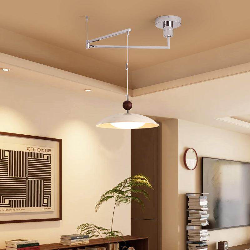 飞碟移位摇臂餐厅中古风三头吊灯大气吧台设计师灯饰诧寂风书房灯