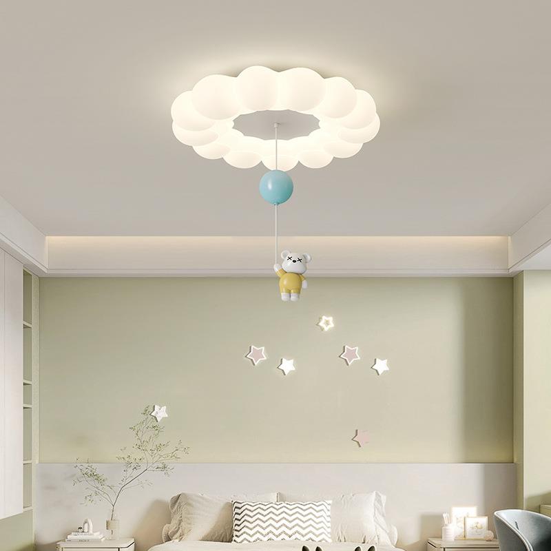 奶油风创意吊熊主卧室吸顶灯简约现代全光谱护眼吸顶灯2025年灯具
