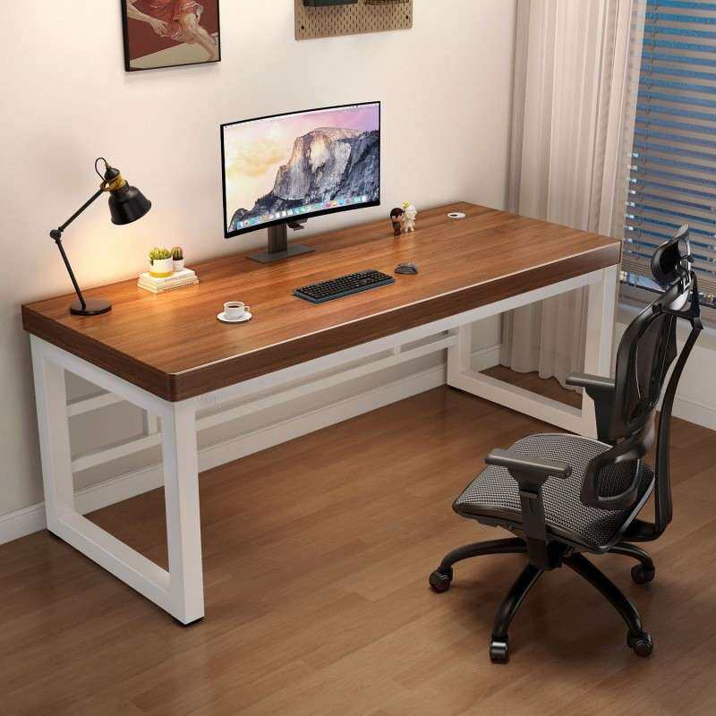 实木电脑桌台式结实简约现代桌子家用书桌办公电竞工作学生写字桌