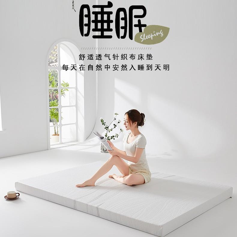 针织透气高密度不塌陷海绵床垫带拉链可拆卸学生宿舍家用榻榻米垫