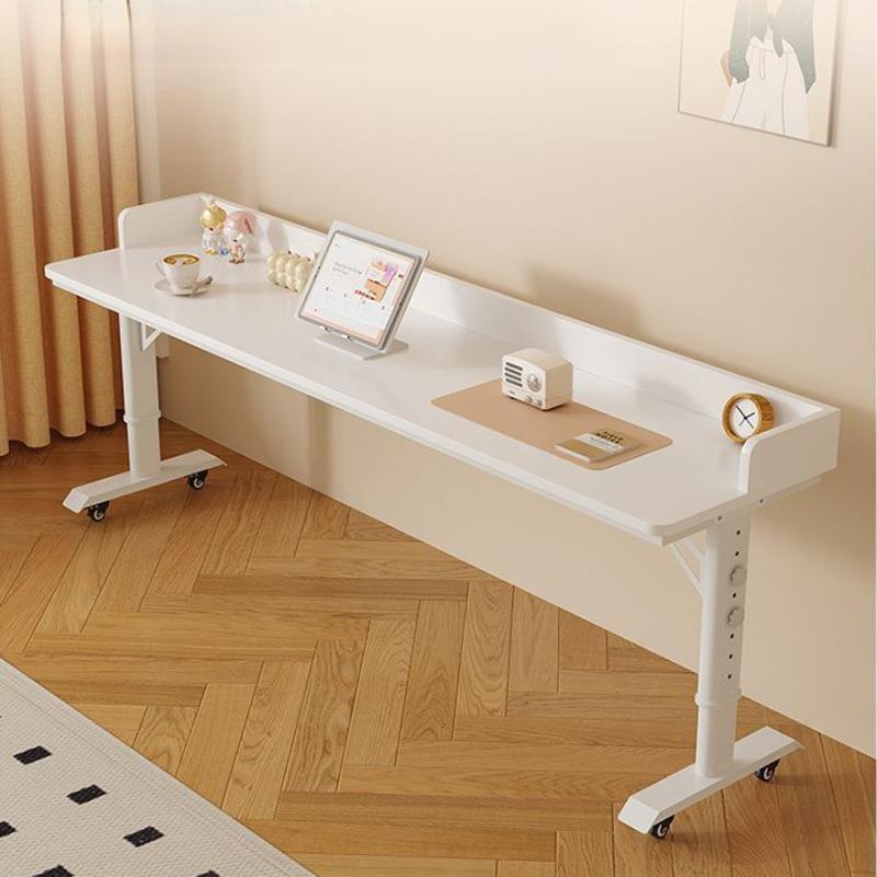 书桌床边电脑桌双人简易学习桌靠墙移动升降工作台床头懒人跨床桌