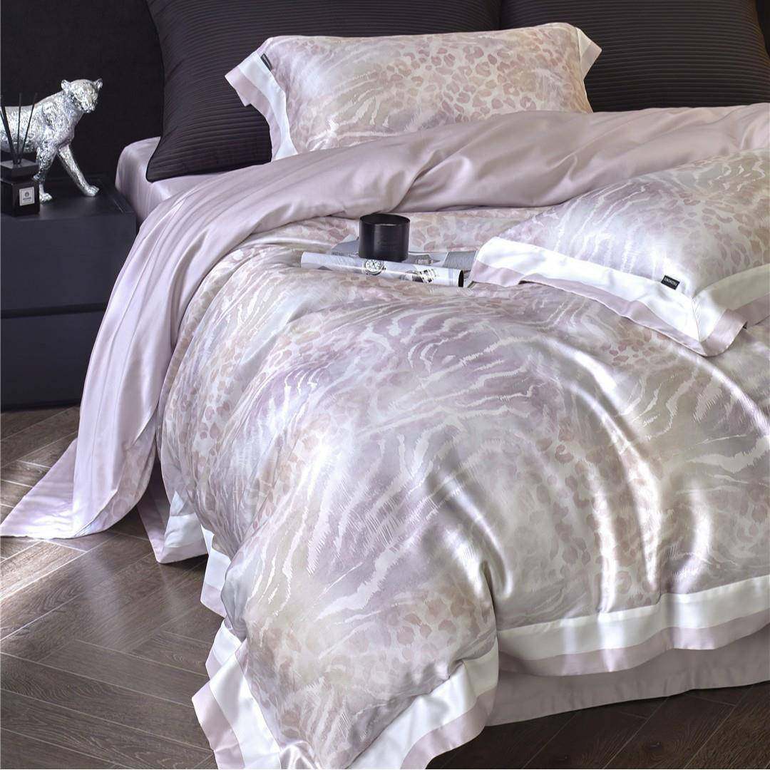 现代轻奢风数码印花裸感丝滑床品夏季凉感兰精莱赛尔天丝四件套