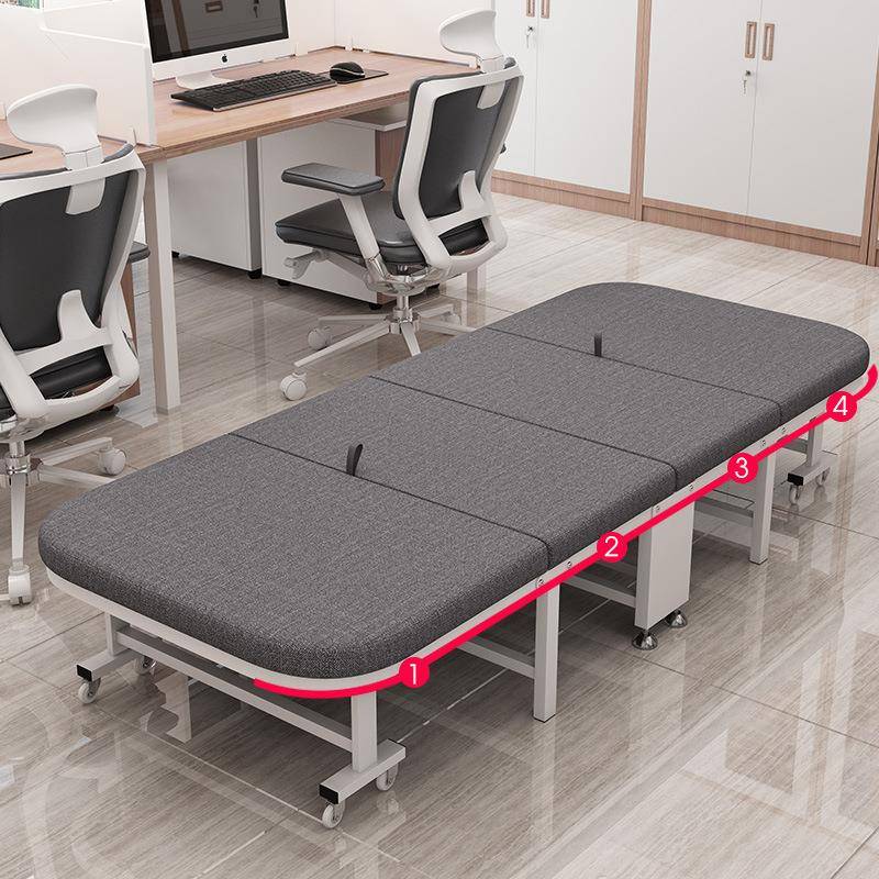 现货午休折叠床单人床办公室便携家用成人陪护简易四折床午睡神器