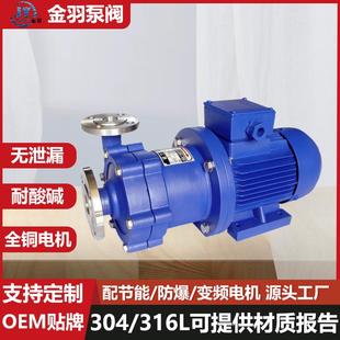 耐酸碱磁力泵 304不锈钢耐腐蚀磁力驱动循环泵 65CQ 35磁力驱动泵